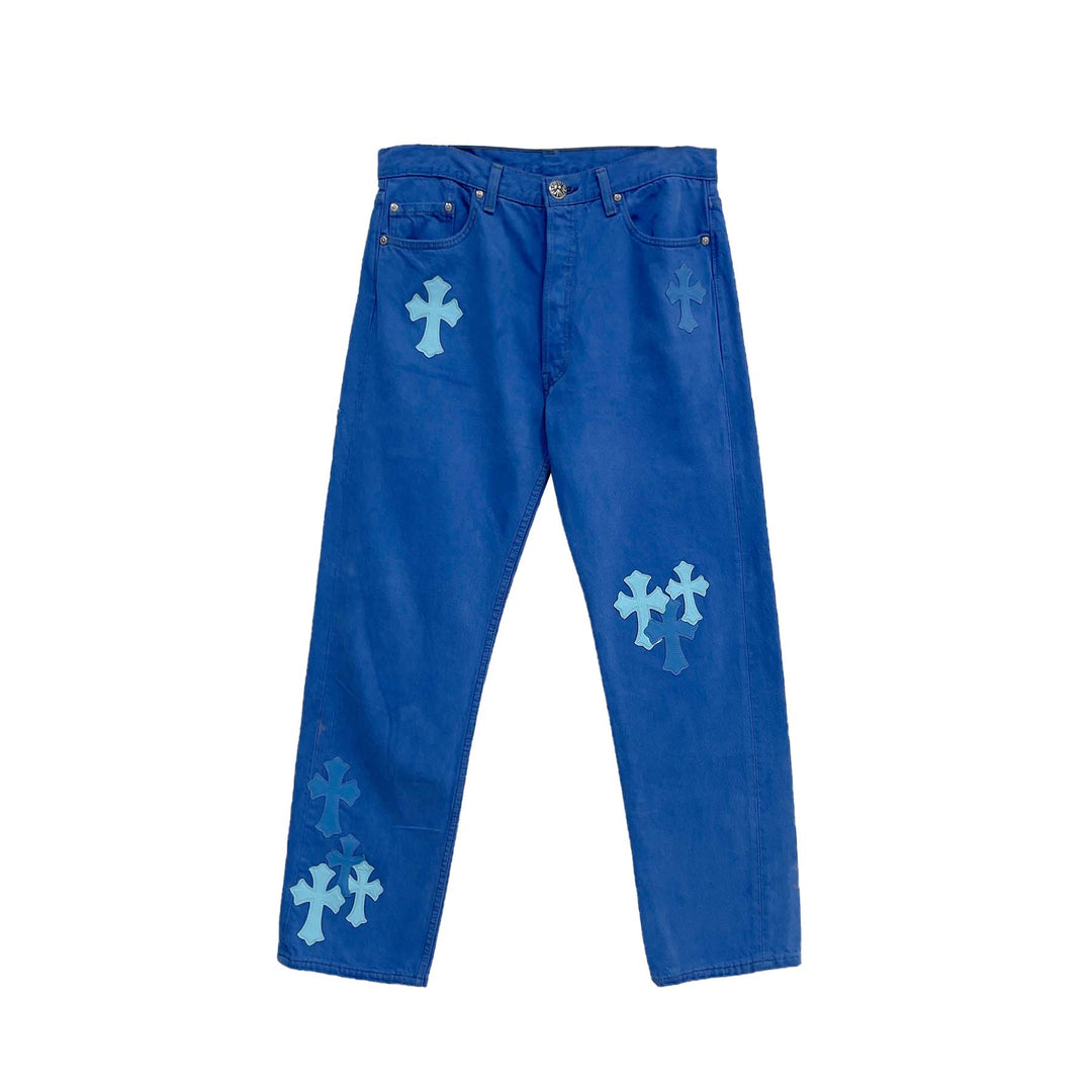 Chrome Hearts Levi's London Exclusive Blue Cross Patch Jeans - SHENGLI ROAD MARKET