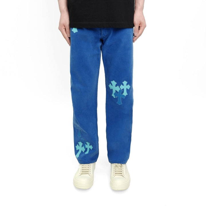 Chrome Hearts Levi's London Exclusive Blue Cross Patch Jeans - SHENGLI ROAD MARKET