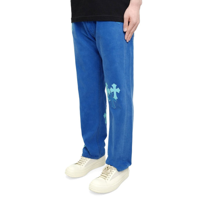 Chrome Hearts Levi's London Exclusive Blue Cross Patch Jeans - SHENGLI ROAD MARKET
