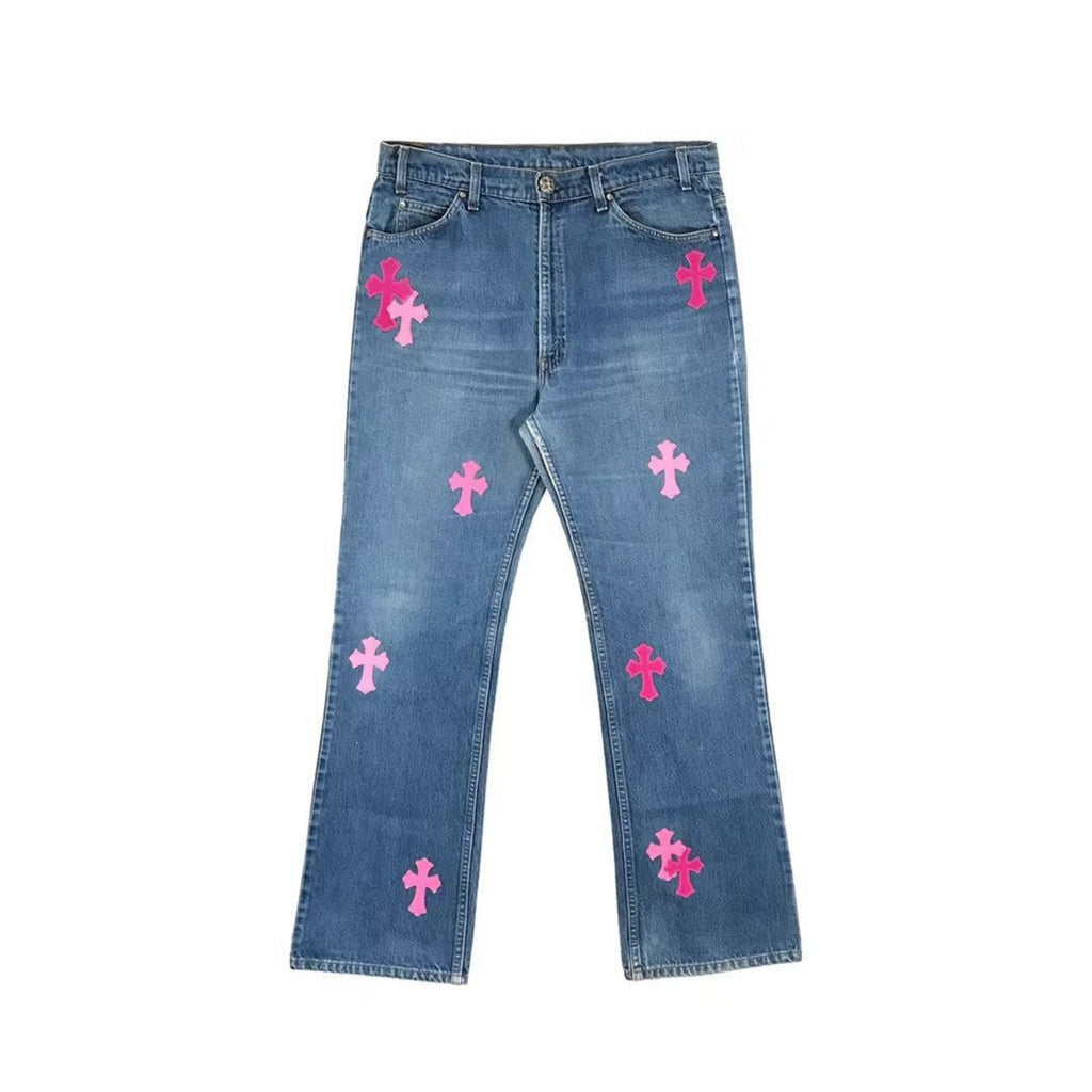 Chrome Hearts Levi's ピンク クロス パッチ ジーンズ - SRM – SHENGLI