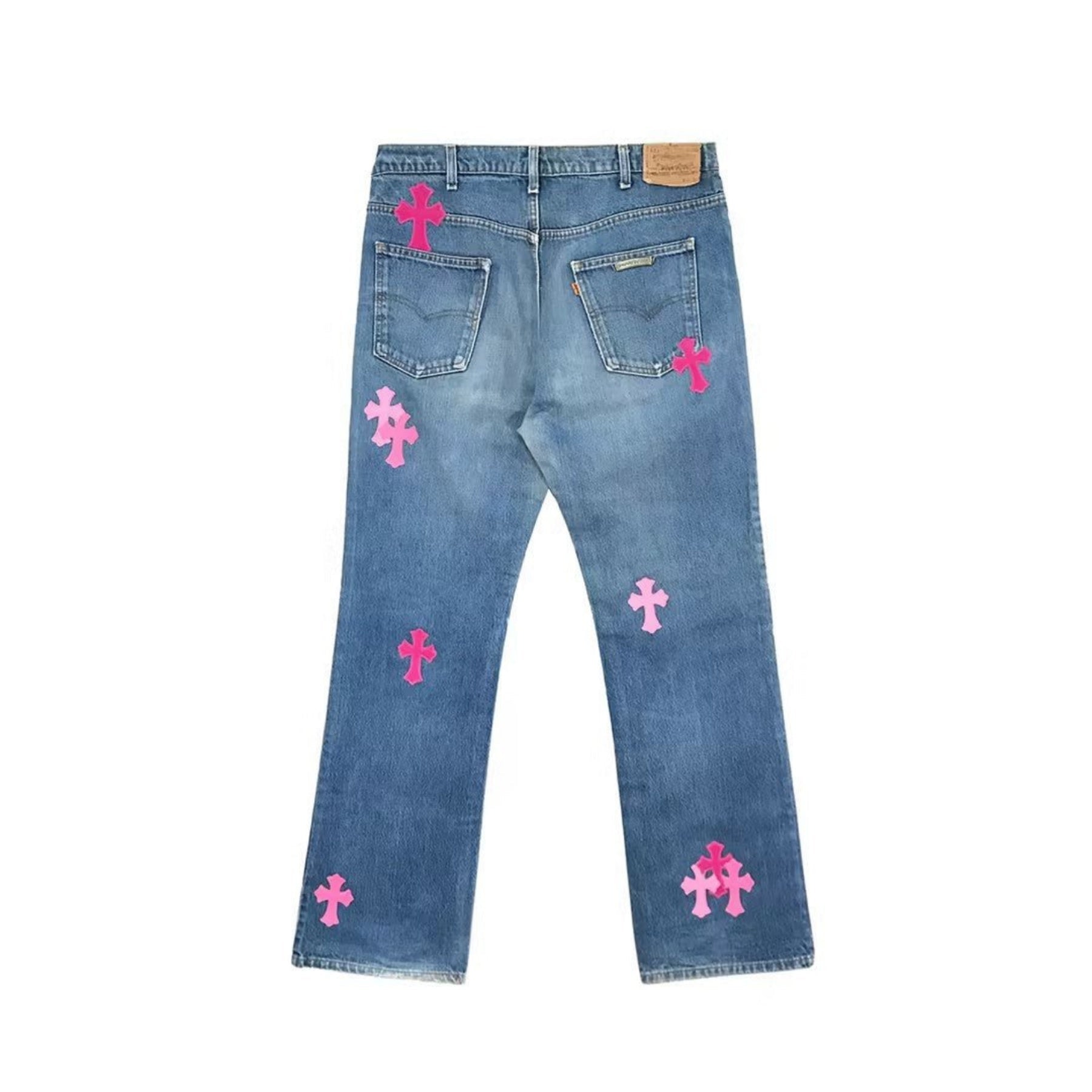 Chrome Hearts Levi's ピンク クロス パッチ ジーンズ - SRM – SHENGLI