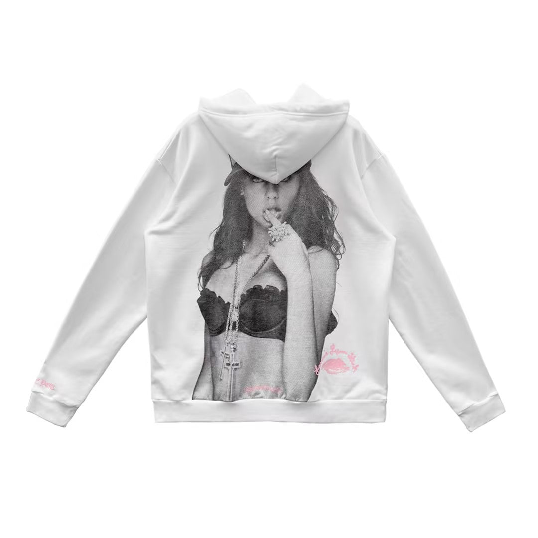 Chrome Hearts Limited Portrait Print Pink Letter Hoodie - SHENGLI ROAD MARKET