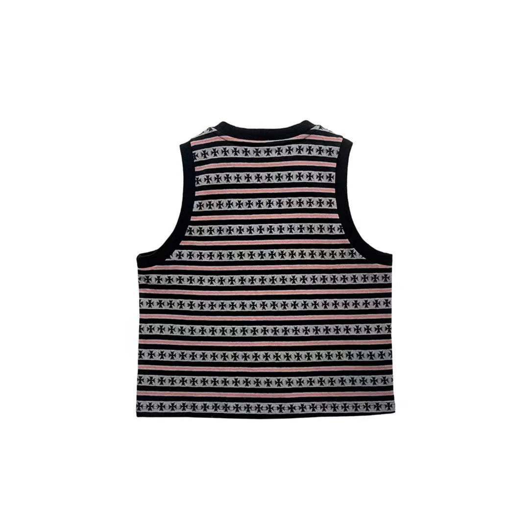 Chrome Hearts Black & Red Stripe Tanktop