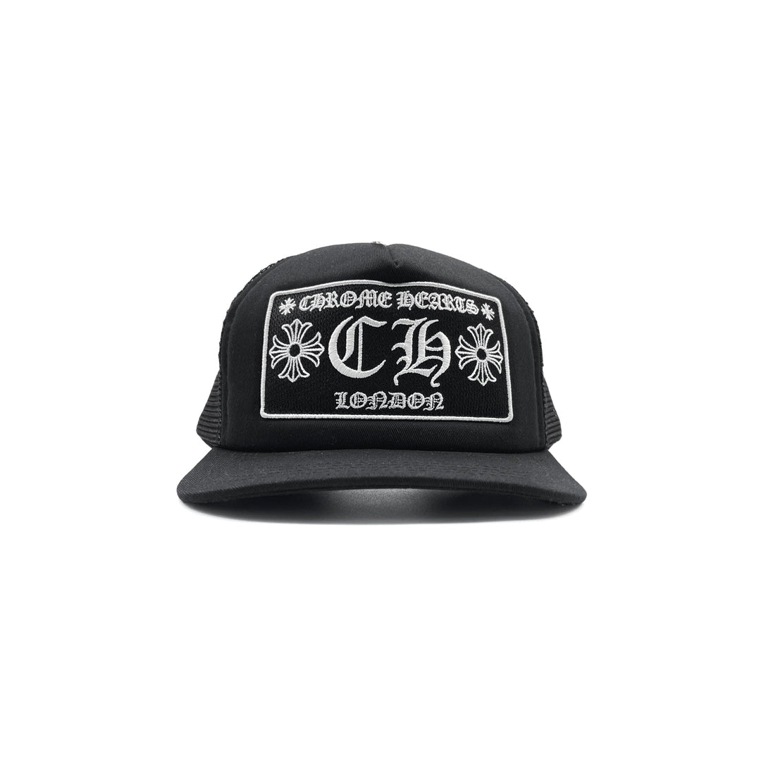 Chrome Hearts London CH Embroidered Patch Black Baseball Cap - SHENGLI ROAD MARKET
