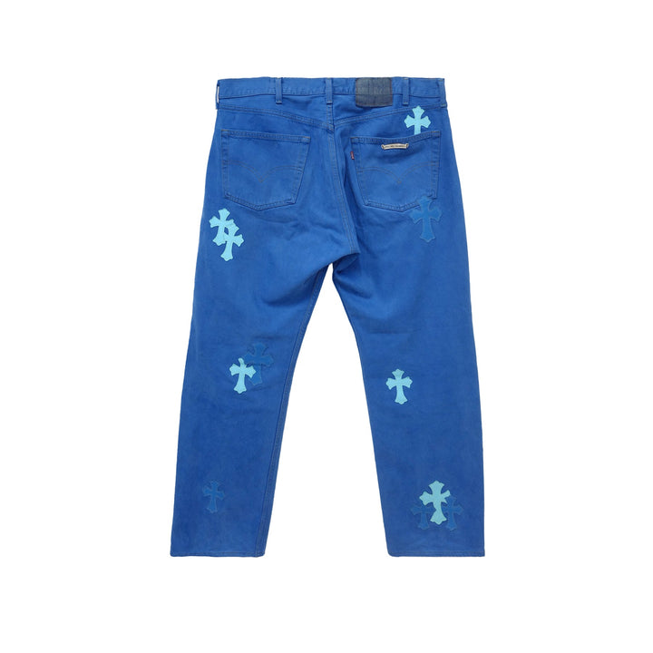 Chrome Hearts London Exclusive Blue Cross Patch Jeans - SHENGLI ROAD MARKET