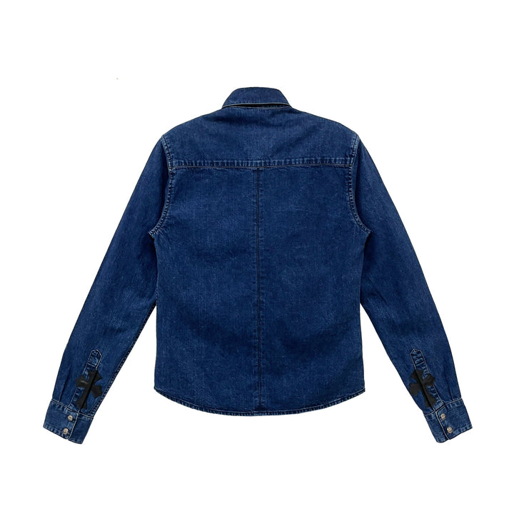 Chrome Hearts LOOSE END Leather Cross Patch Denim Shirt - SHENGLI ROAD MARKET
