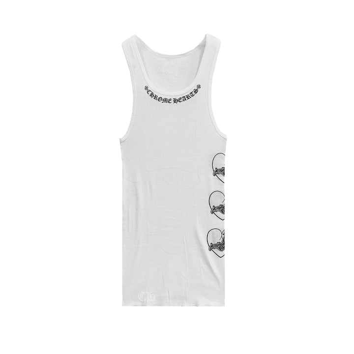 Chrome Hearts LOVE U Vine Heart White Rib Tank Top - SHENGLI ROAD MARKET