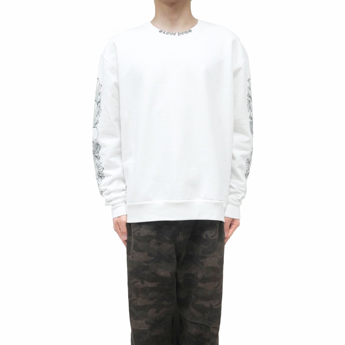 Chrome Hearts LOVE YOU Letter White Sweatershirt - SRM