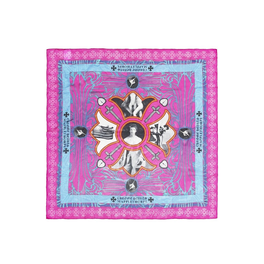 Chrome Hearts Mapplethorpe Print Pink Silk Scarf - SHENGLI ROAD MARKET