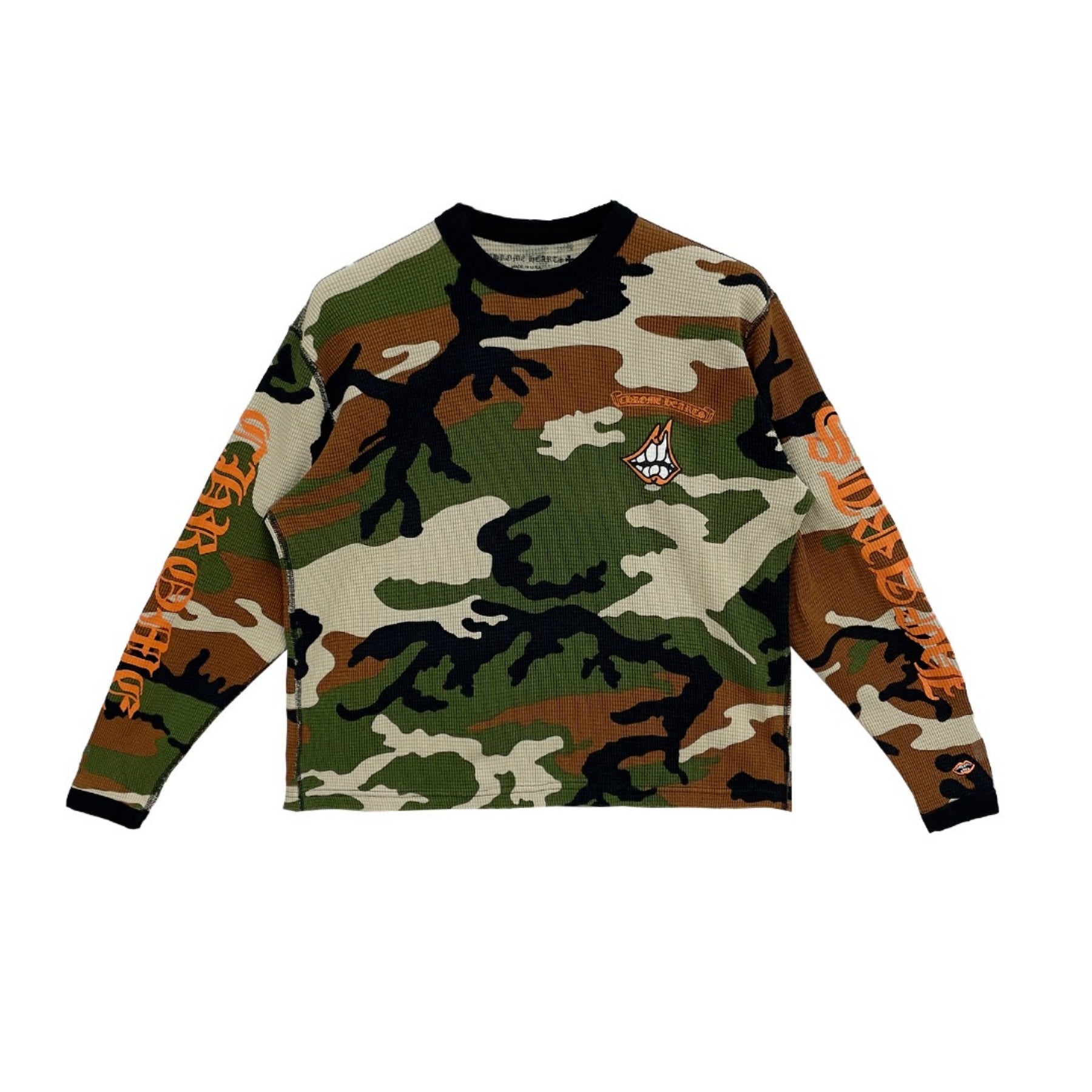 Chrome Hearts Matty Boy Camouflage Waffle Thermal Long Sleeve Tee