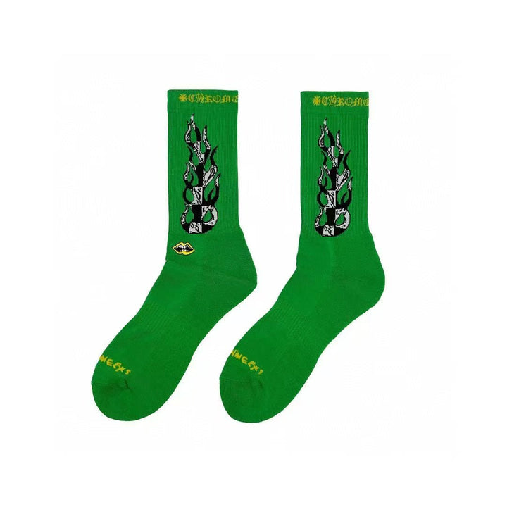 Chrome Hearts Matty Boy Chomper Flame Socks - SHENGLI ROAD MARKET