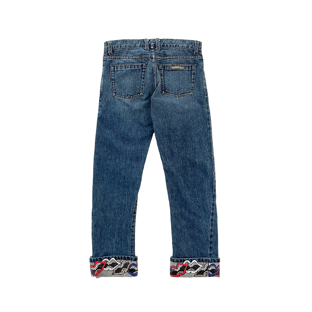 Chrome Hearts Matty Boy Chomper Leather Patch Jeans - SHENGLI ROAD MARKET