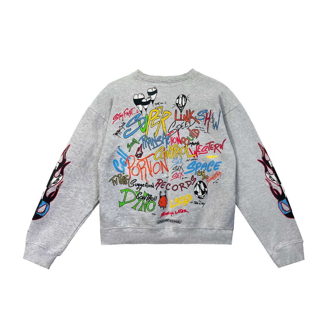 Chrome Hearts Matty Boy Flame Floral Sleeves Hoodie - SHENGLI ROAD MARKET