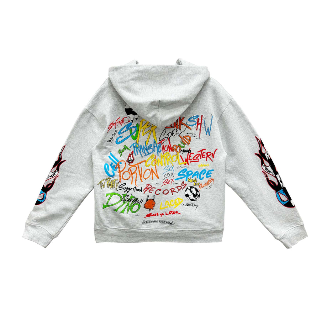 Chrome Hearts Matty Boy Flame Floral Sleeves Pullover Hoodie - SRM