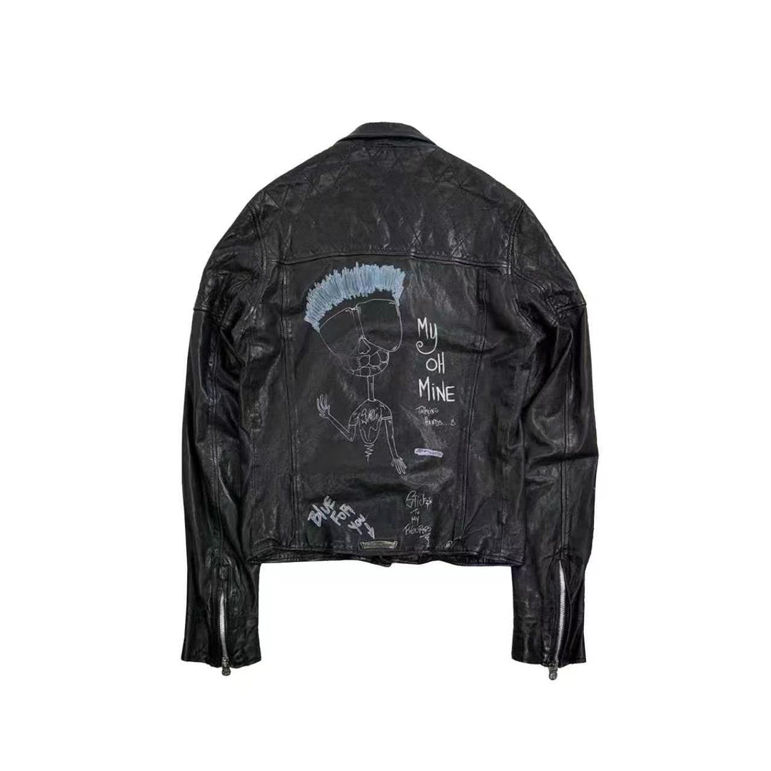 Chrome Hearts Matty Boy Hand Painted Leather Jacket