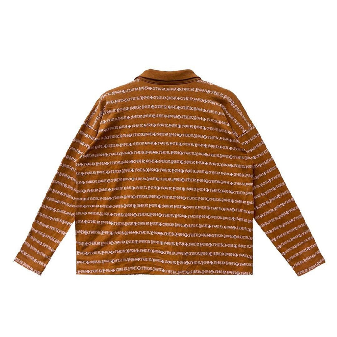 CHROME HEARTS (クロムハーツ) マティーボーイ限定ストライプロングスリーブポロ