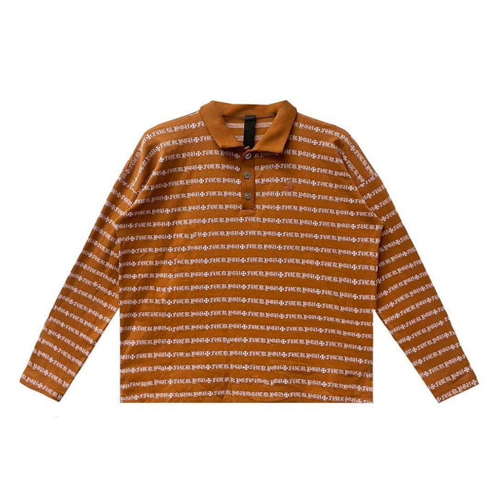 CHROME HEARTS (クロムハーツ) マティーボーイ限定ストライプロングスリーブポロ