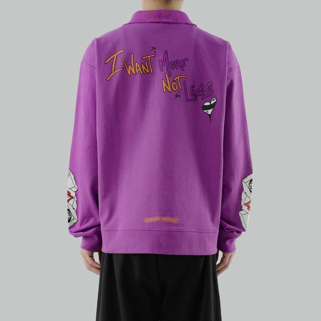 Chrome Hearts Matty Boy PURRELLE Graffiti Long Sleeve Polo - SHENGLI ROAD MARKET