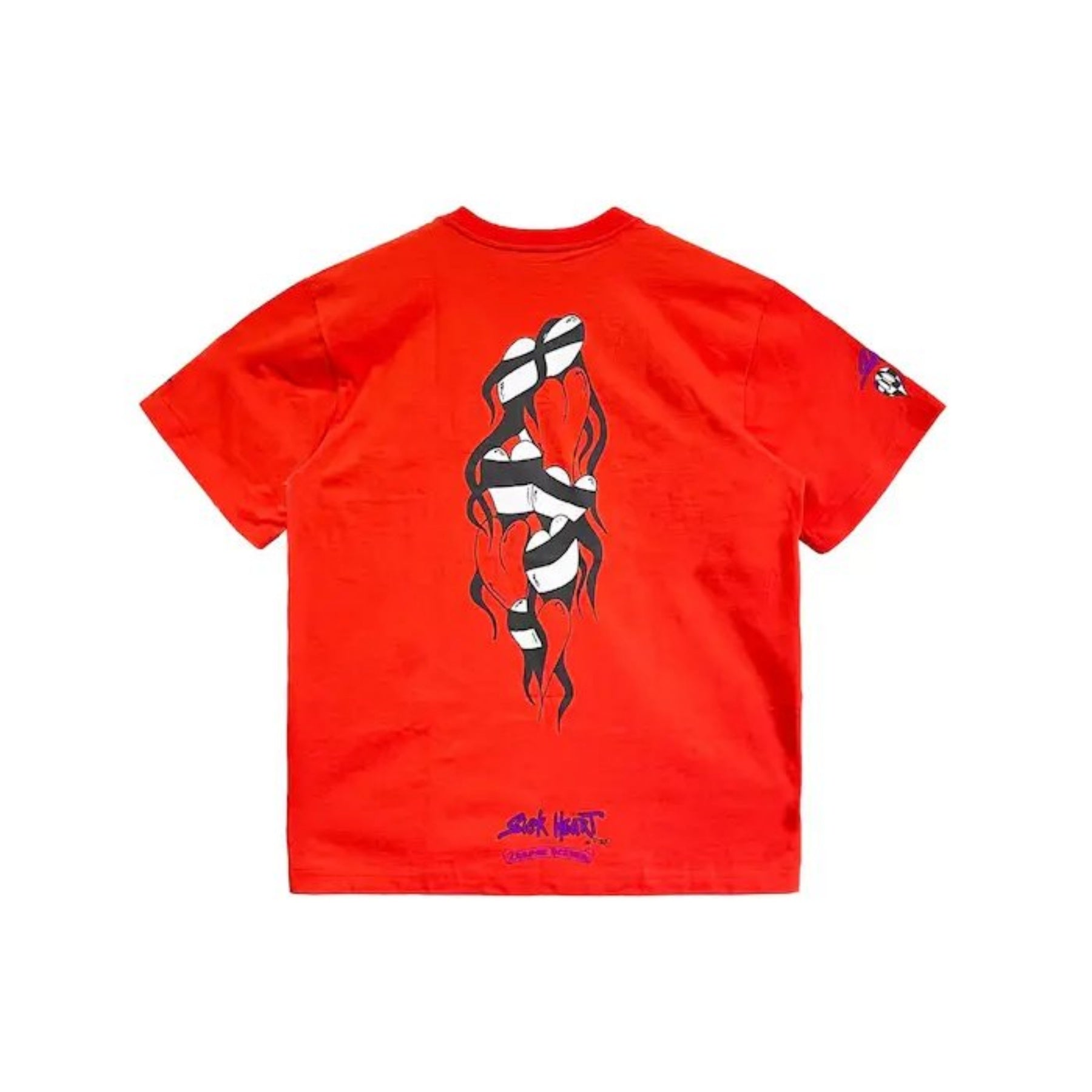 Chrome Hearts 赤 Tシャツ クロムハーツ マティーボーイ レッドフレイムハーツ 半袖Tシャツ