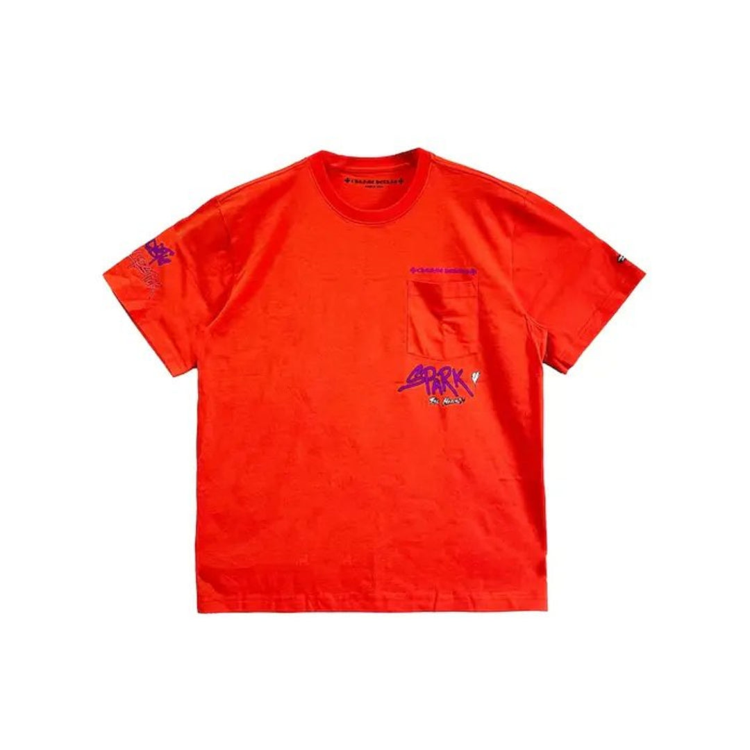 Chrome Hearts Matty Boy Red Flame Hearts 반소매 티셔츠