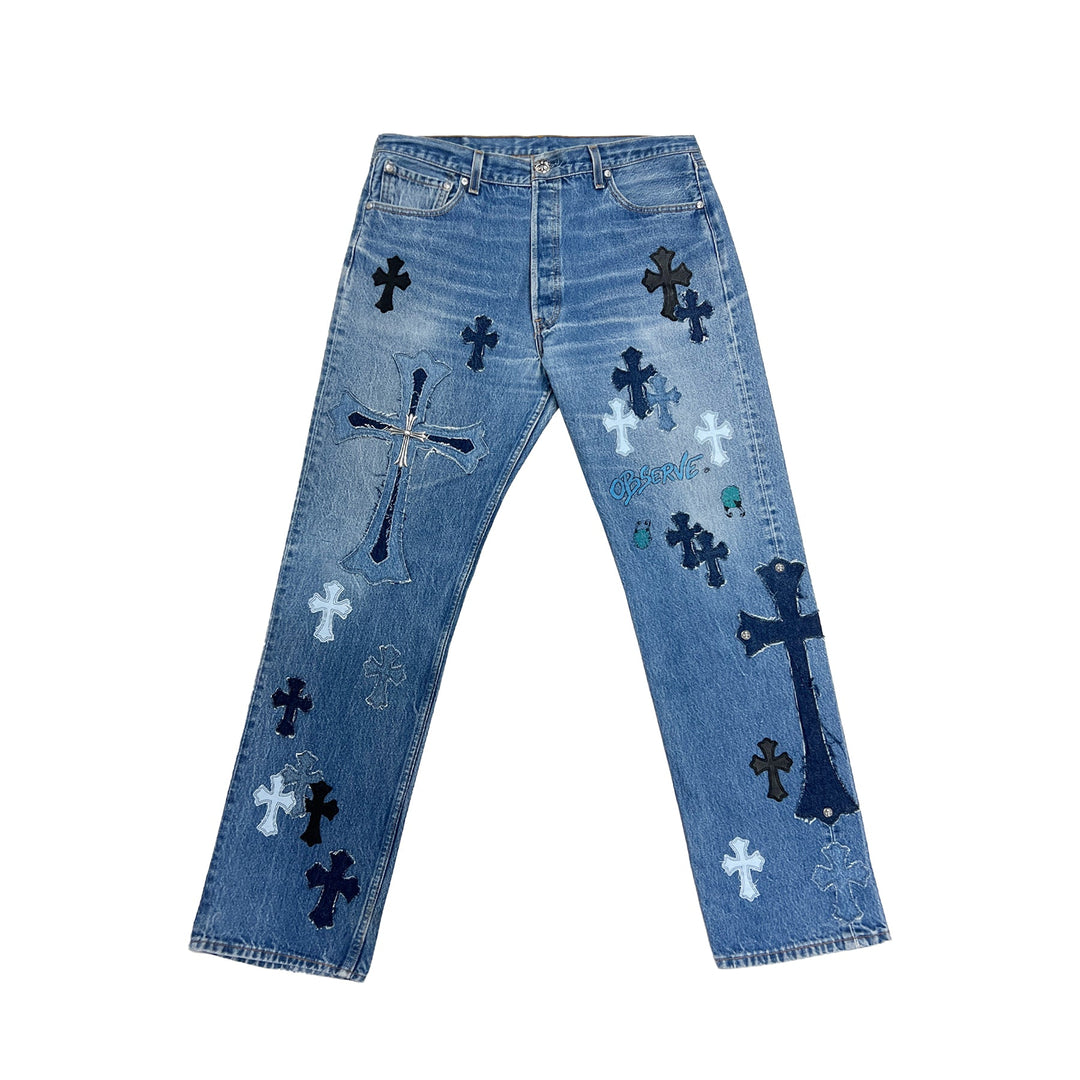 Chrome Hearts Matty Boy Sex Records Multi Cross Jeans - SHENGLI ROAD MARKET