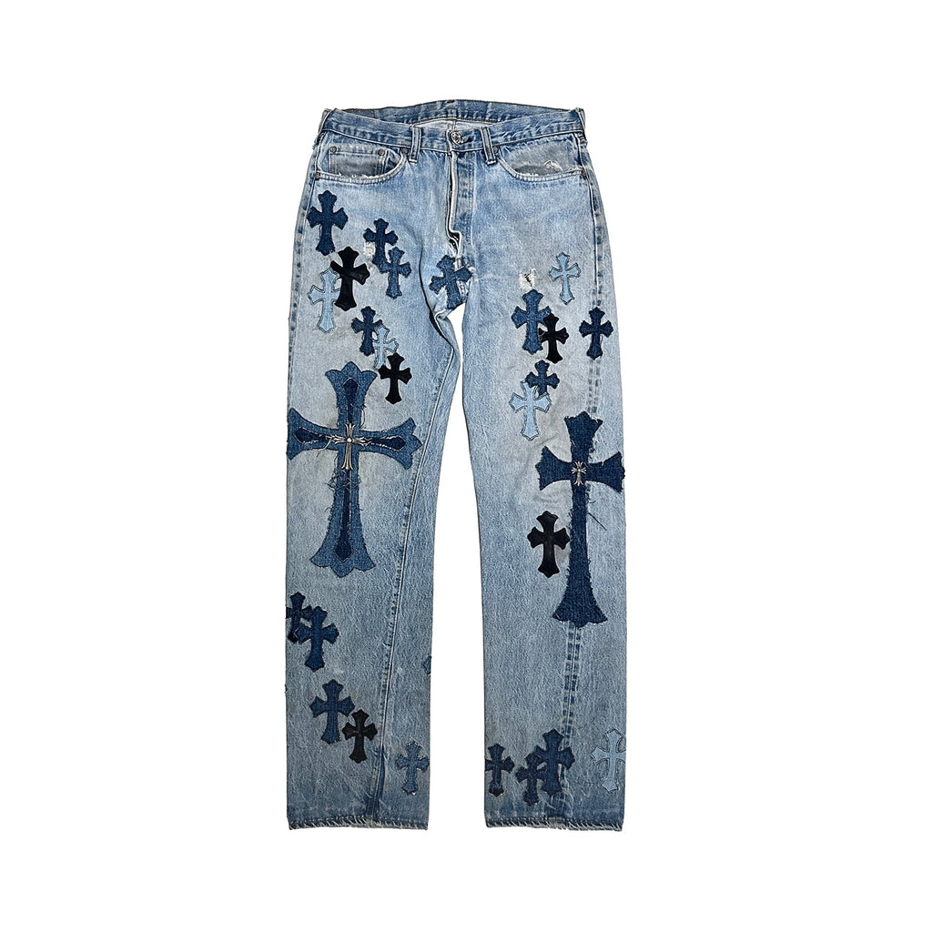 Chrome Hearts Matty Boy Sex Records Multi Cross Jeans - SRM