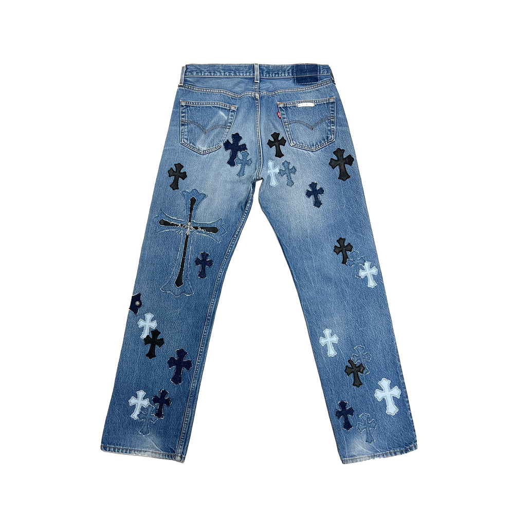 Chrome Hearts Matty Boy Sex Records Multi Cross Jeans - SHENGLI ROAD MARKET