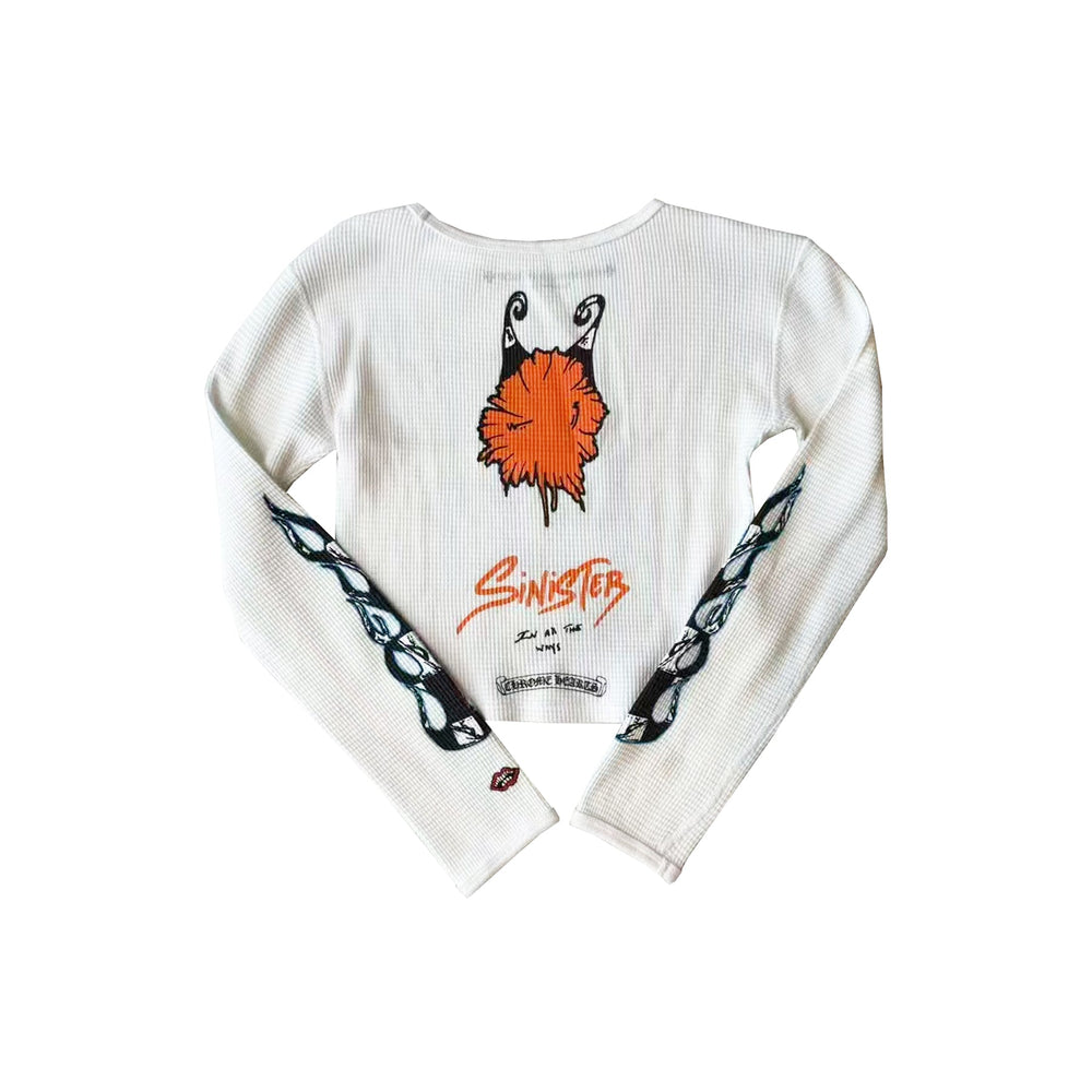 Chrome Hearts Matty Boy Sinister Waffle Thermal Cropped Long Sleeve Tee - SHENGLI ROAD MARKET