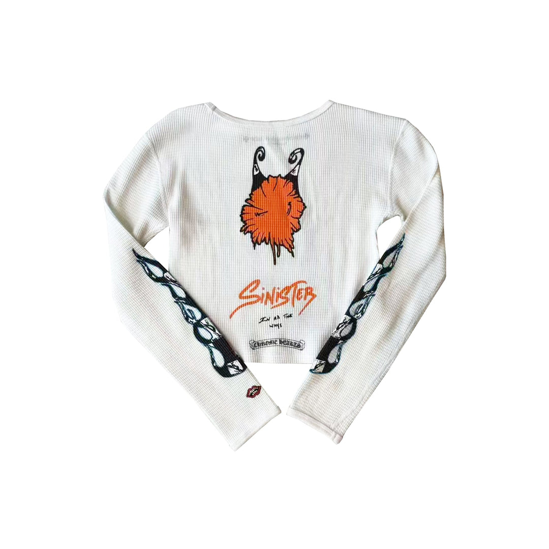 Chrome Hearts Matty Boy Sinister Waffle Thermal Cropped Long Sleeve Tee - SHENGLI ROAD MARKET