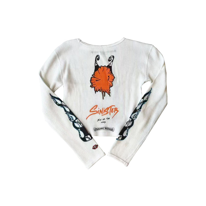 Chrome Hearts Matty Boy Sinister Waffle Thermal Cropped Long Sleeve Tee - SHENGLI ROAD MARKET