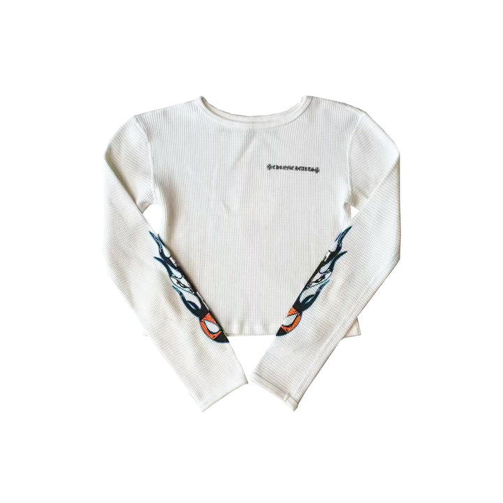 Chrome Hearts Matty Boy Sinister Waffle Thermal Cropped Long Sleeve Tee - SHENGLI ROAD MARKET
