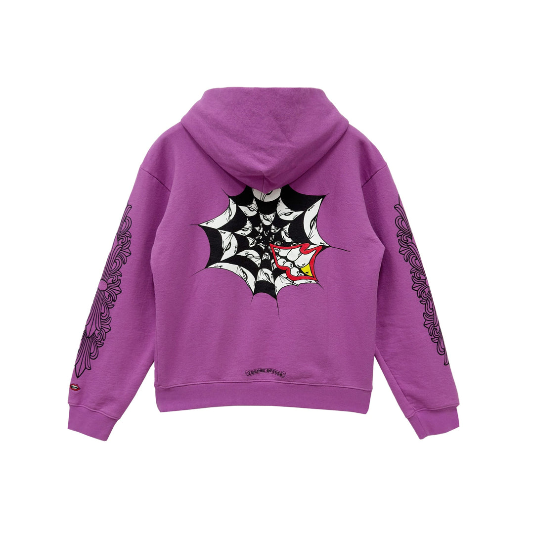 Chrome Hearts Matty Boy Spider Web Purple Hoodie - SHENGLI ROAD MARKET