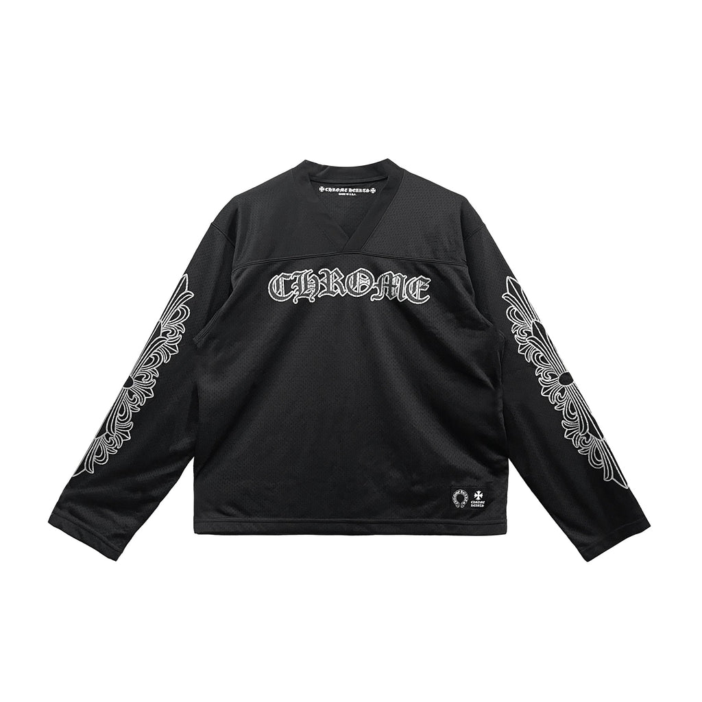 クロムハーツ ブラック スクリプト ロゴ ロング スリーブ Tシャツ