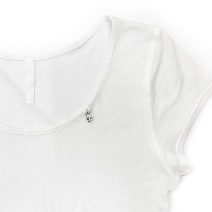 Chrome Hearts Mesh Silver Vine Heart Charm White Short Sleeve Tee - SHENGLI ROAD MARKET