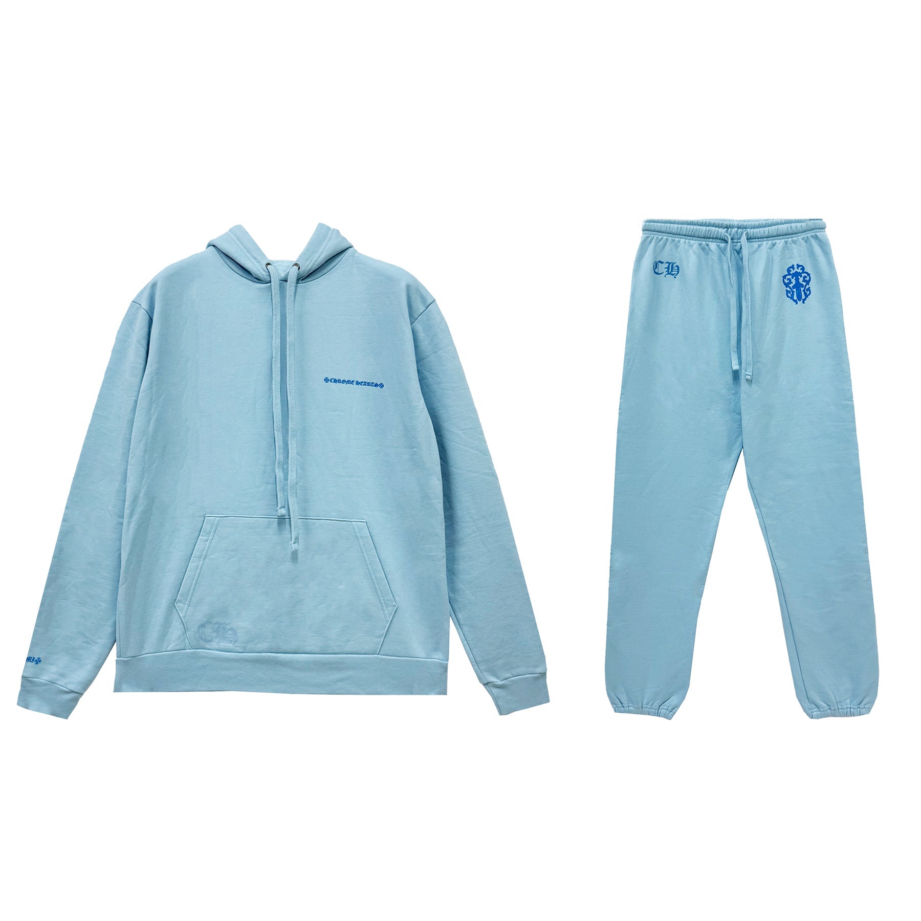 Chrome Hearts Miami Art Basel Exclusive Dagger Baby Blue Sweatsuit