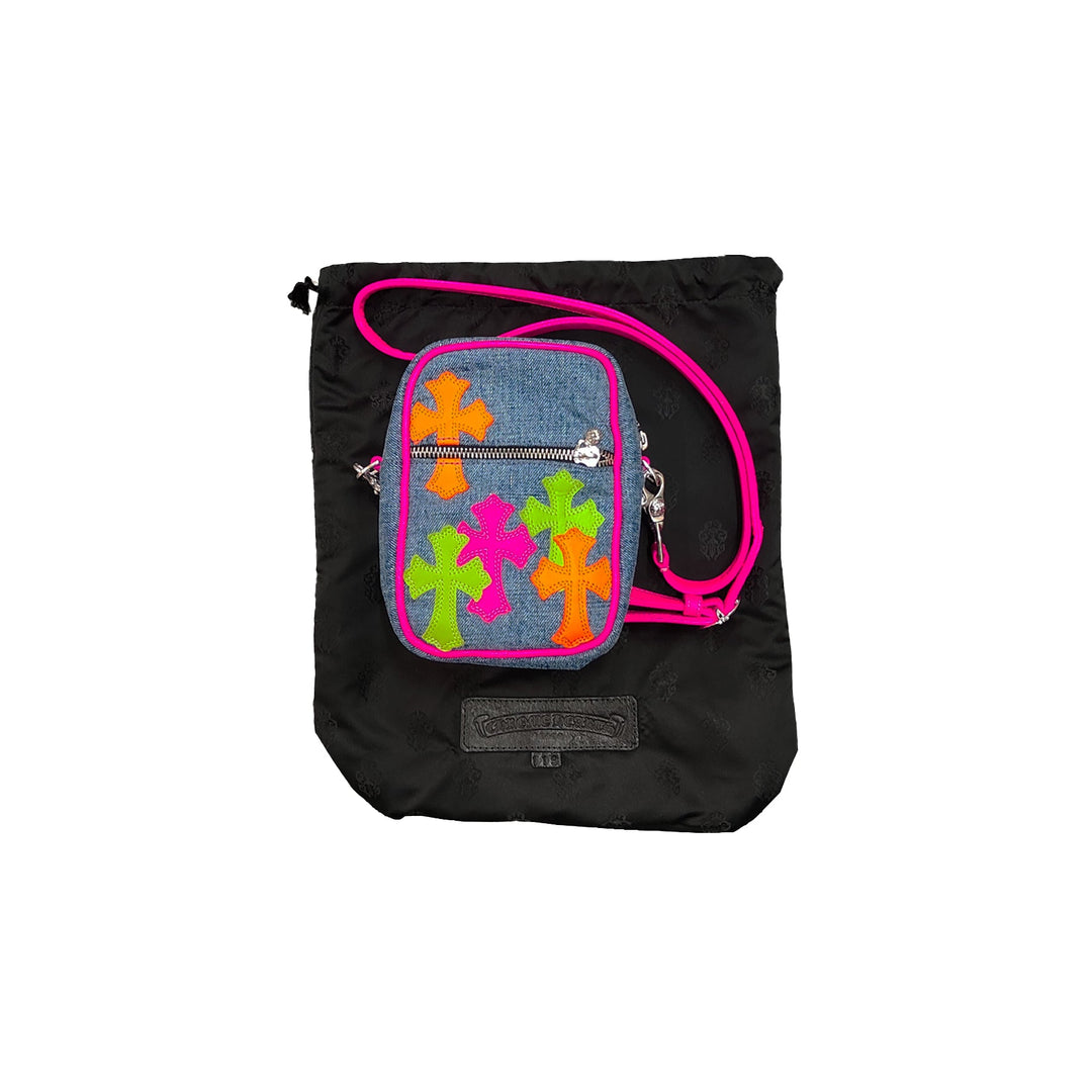 Chrome Hearts Miami Art Basel Multi - Color Cross Patch Denim Taka Bag - SHENGLI ROAD MARKET