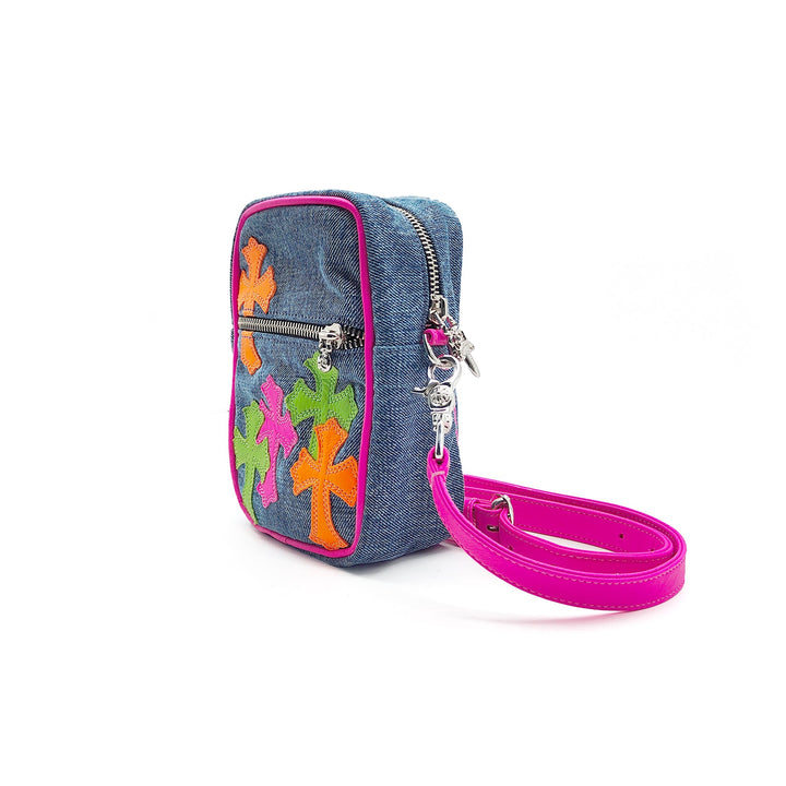 Chrome Hearts Miami Art Basel Multi - Color Cross Patch Denim Taka Bag - SHENGLI ROAD MARKET