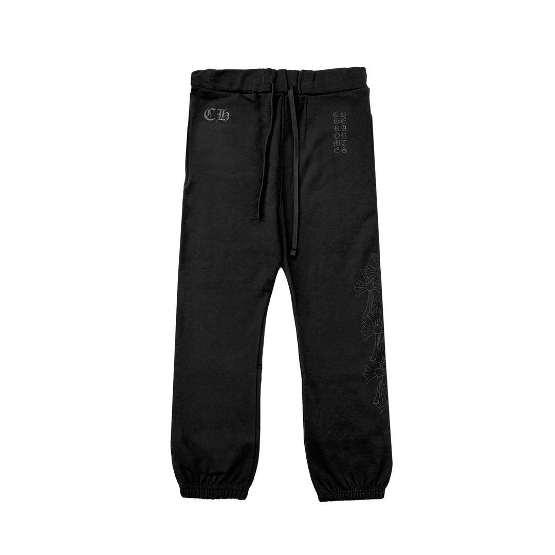 Chrome Hearts Miami Black Script Cross Sweatpants - SHENGLI ROAD MARKET