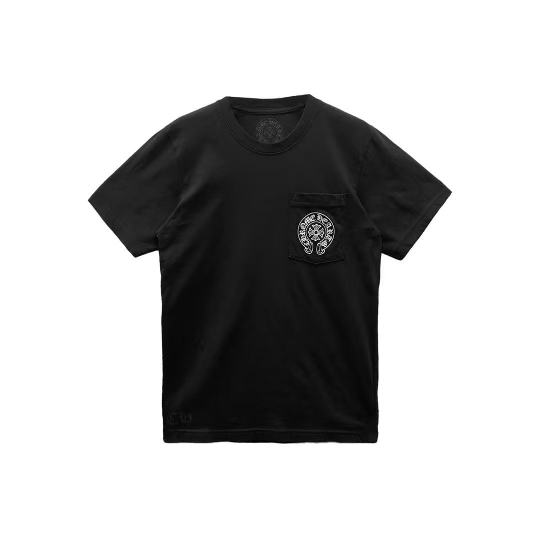 Chrome Hearts Miami Exclusive Black Horseshoe Short Sleeve Tee
