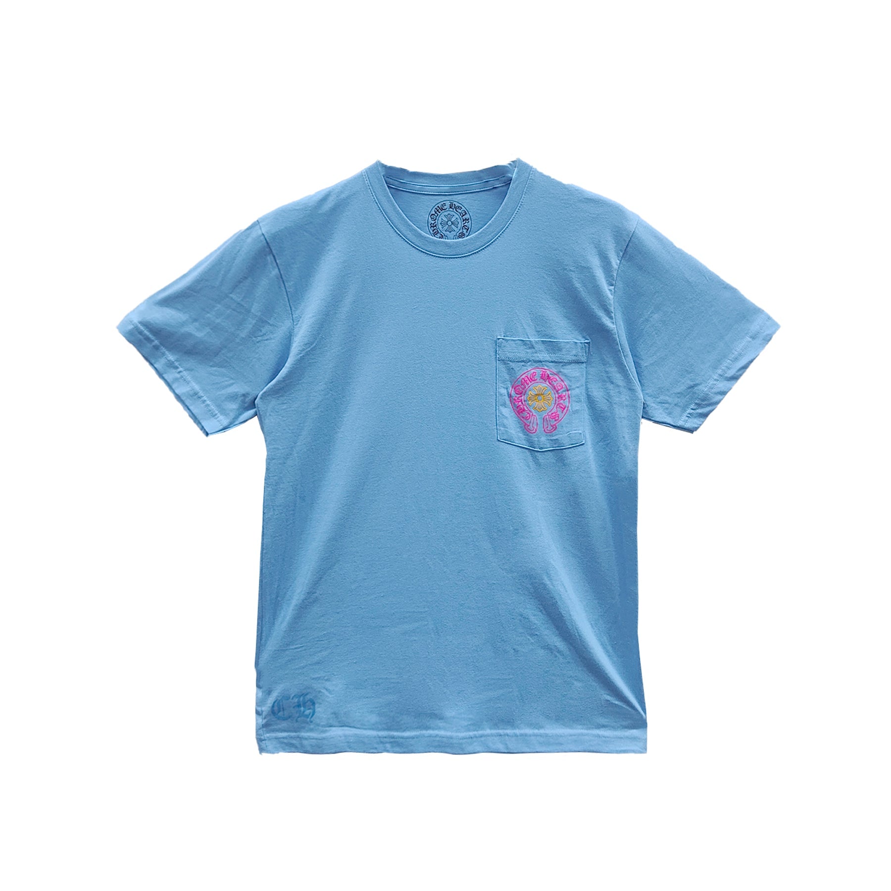 Chrome Hearts Miami Exclusive Horseshoe Blue Short Sleeve Tee