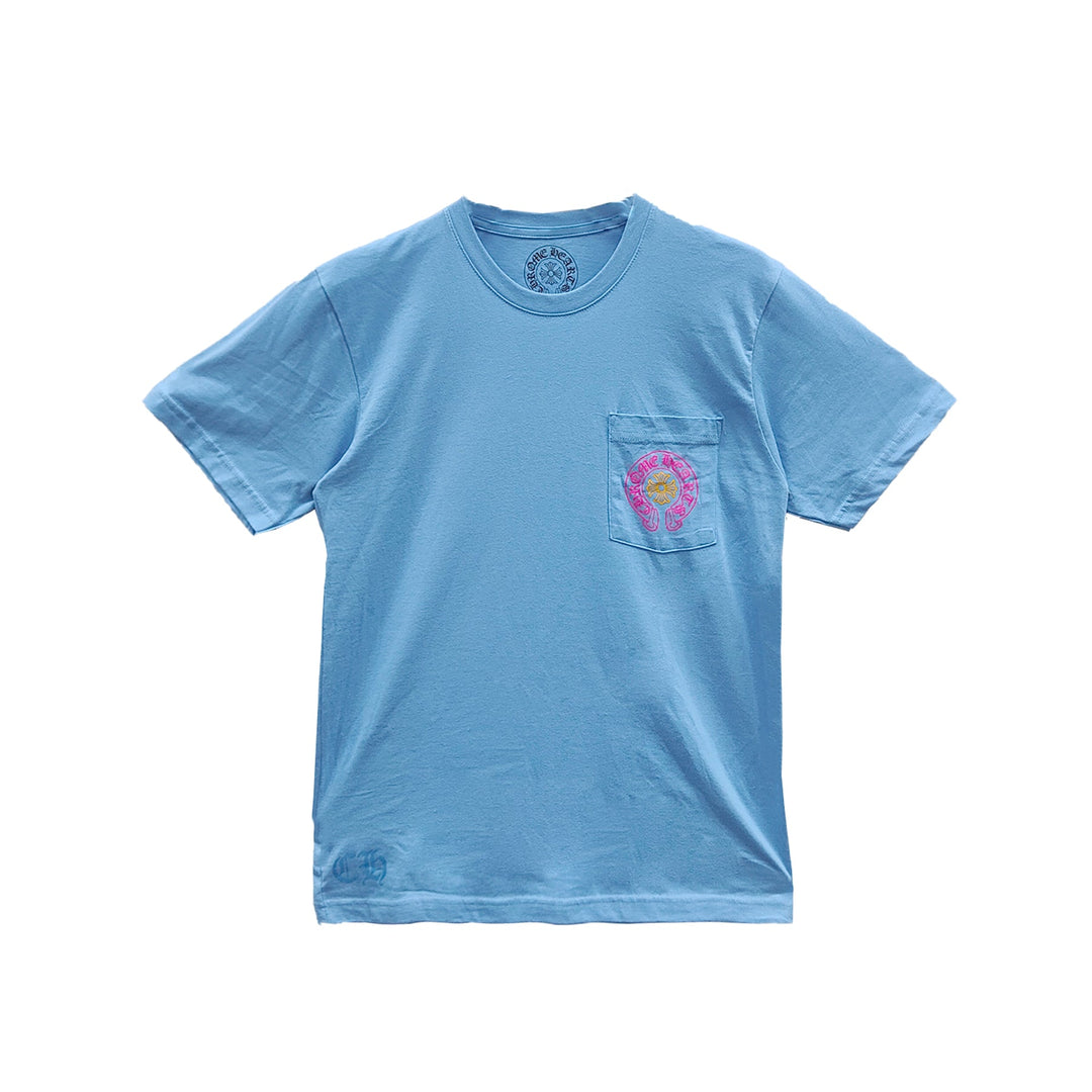 Chrome Hearts Miami Exclusive Horseshoe Blue Short Sleeve T-Shirt Tee - SHENGLI ROAD MARKET