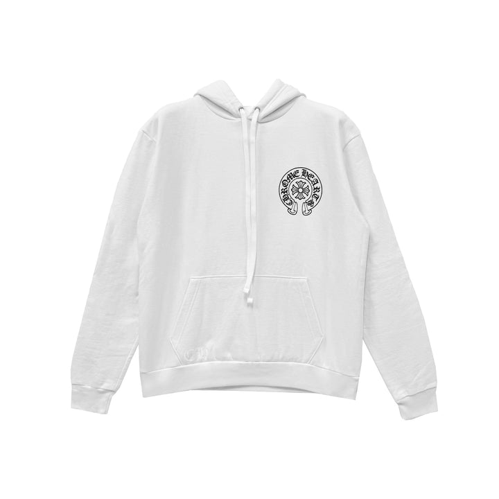 Chrome Hearts Miami Exclusive Horseshoe Logo White Pullover Hoodie - SHENGLI ROAD MARKET