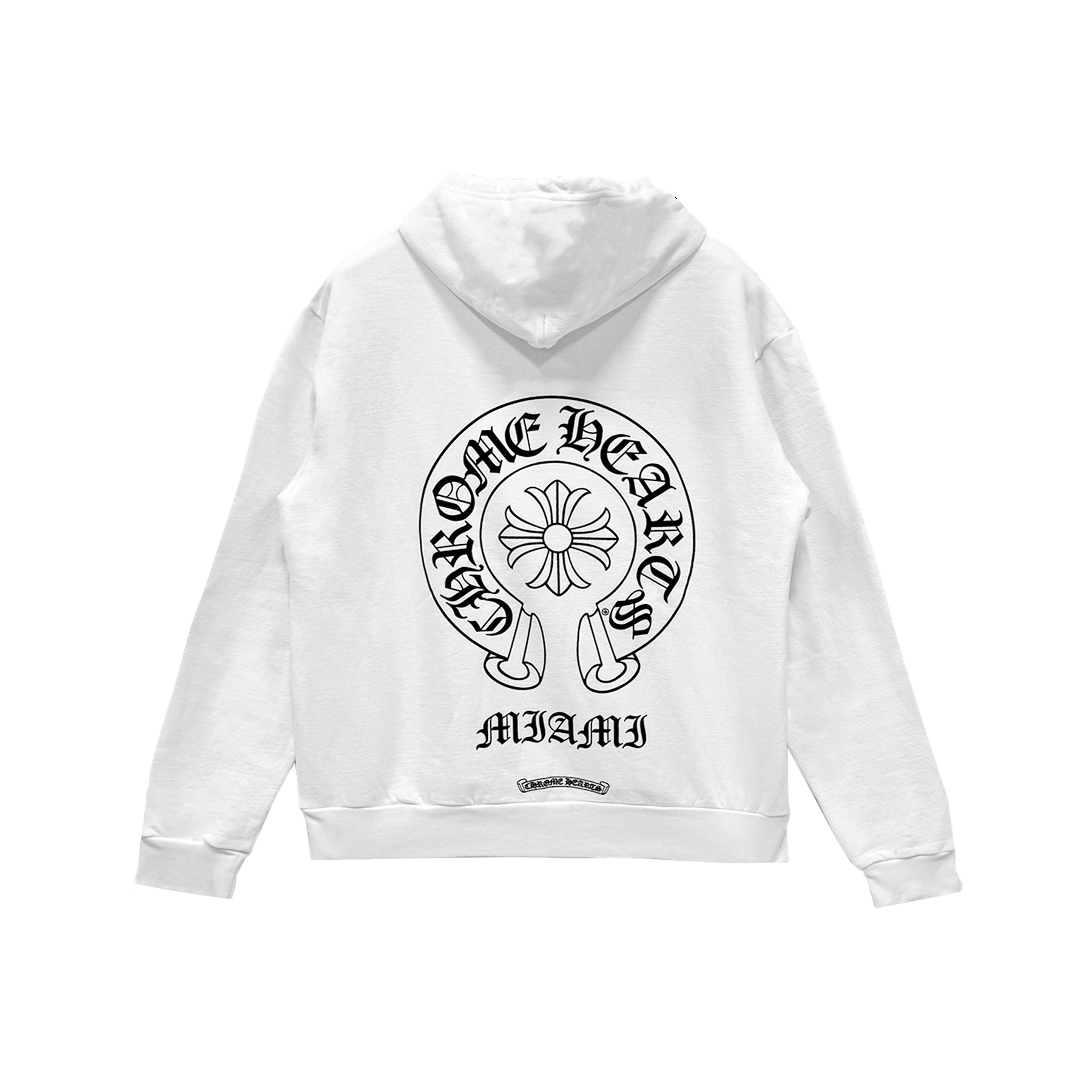 Chrome Hearts Miami Exclusive Horseshoe White Pullover Hoodie