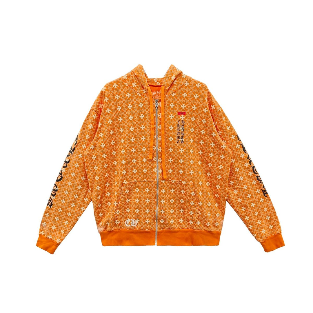 Chrome Hearts Miami Exclusive Horseshoe Zip Up Hoodie Motif Orange - SHENGLI ROAD MARKET