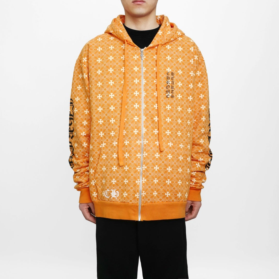 Chrome Hearts Miami Exclusive Horseshoe Zip Up Hoodie Motif Orange - SHENGLI ROAD MARKET