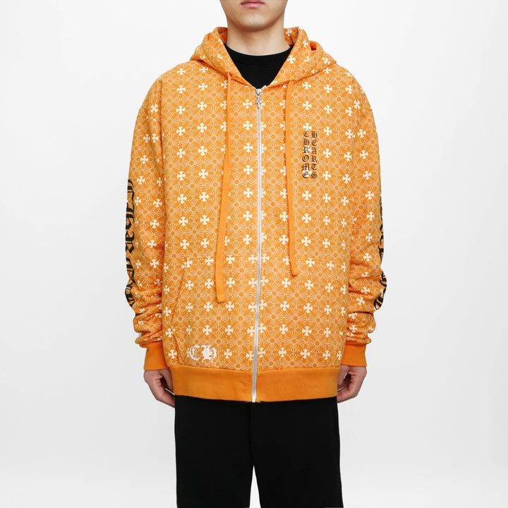 Chrome Hearts Miami Exclusive Horseshoe Zip Up Hoodie Motif Orange - SHENGLI ROAD MARKET