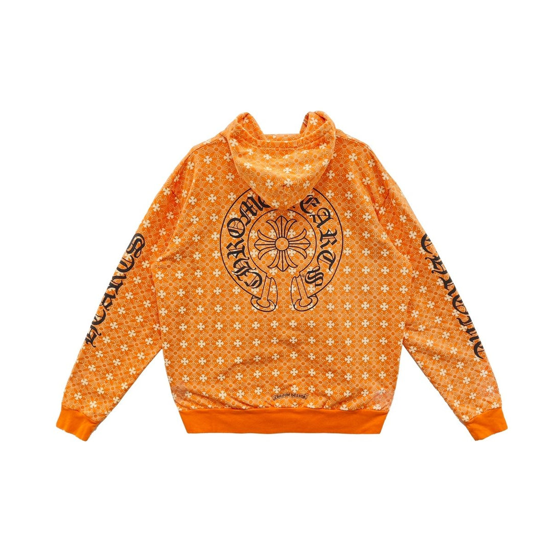 Chrome Hearts Miami Exclusive Horseshoe Zip Up Hoodie Motif Orange - SHENGLI ROAD MARKET