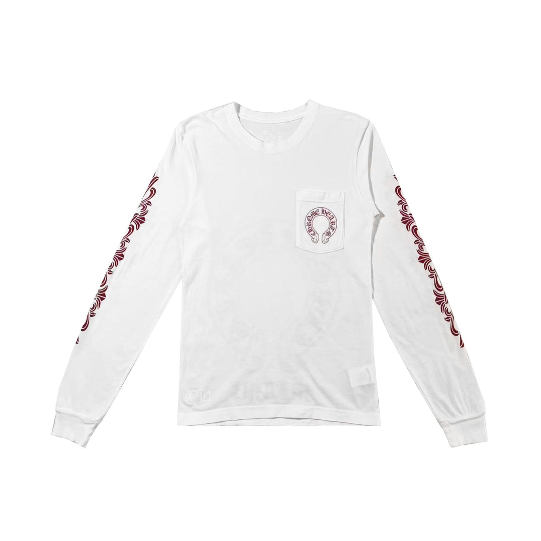 Chrome Hearts Miami Exclusive Red Horseshoe Long Sleeve Tee - SHENGLI ROAD MARKET
