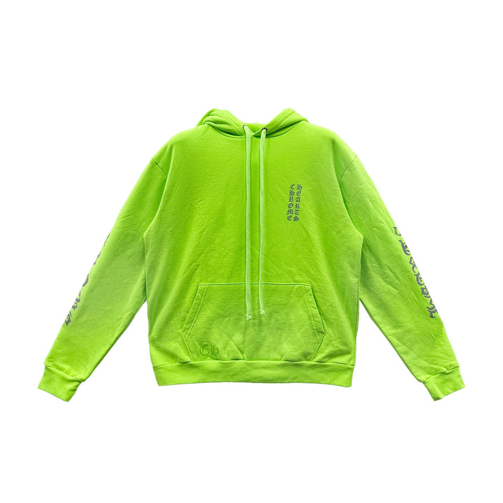 Chrome Hearts Miami Exclusive Script Logo Neon Green Hoodie - SHENGLI ROAD MARKET