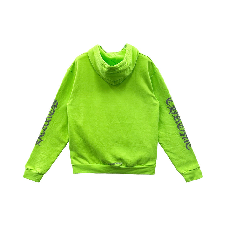Chrome Hearts Miami Exclusive Script Logo Neon Green Hoodie - SHENGLI ROAD MARKET